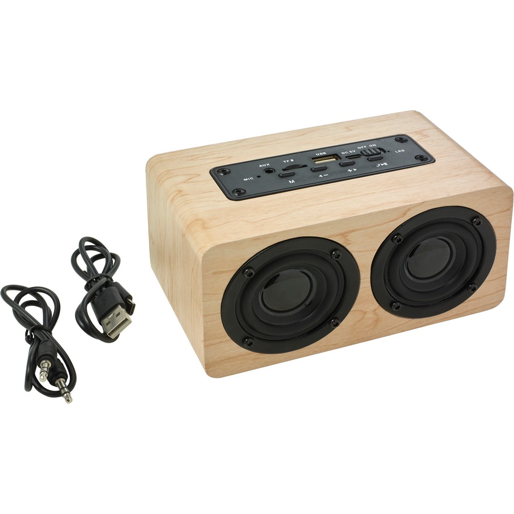Enceinte sans fil en bois 2 x 5W