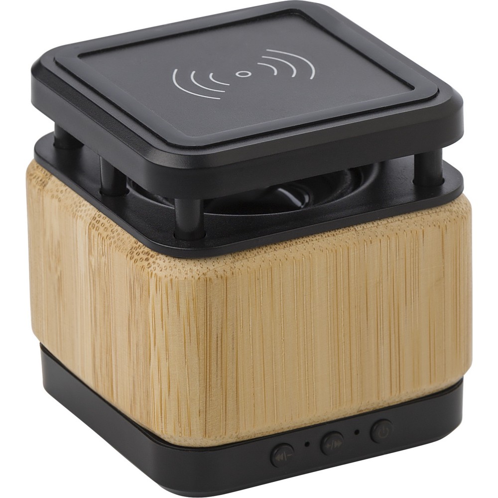 Enceinte sans fil en bambou 3W chargeur sans fil 3W