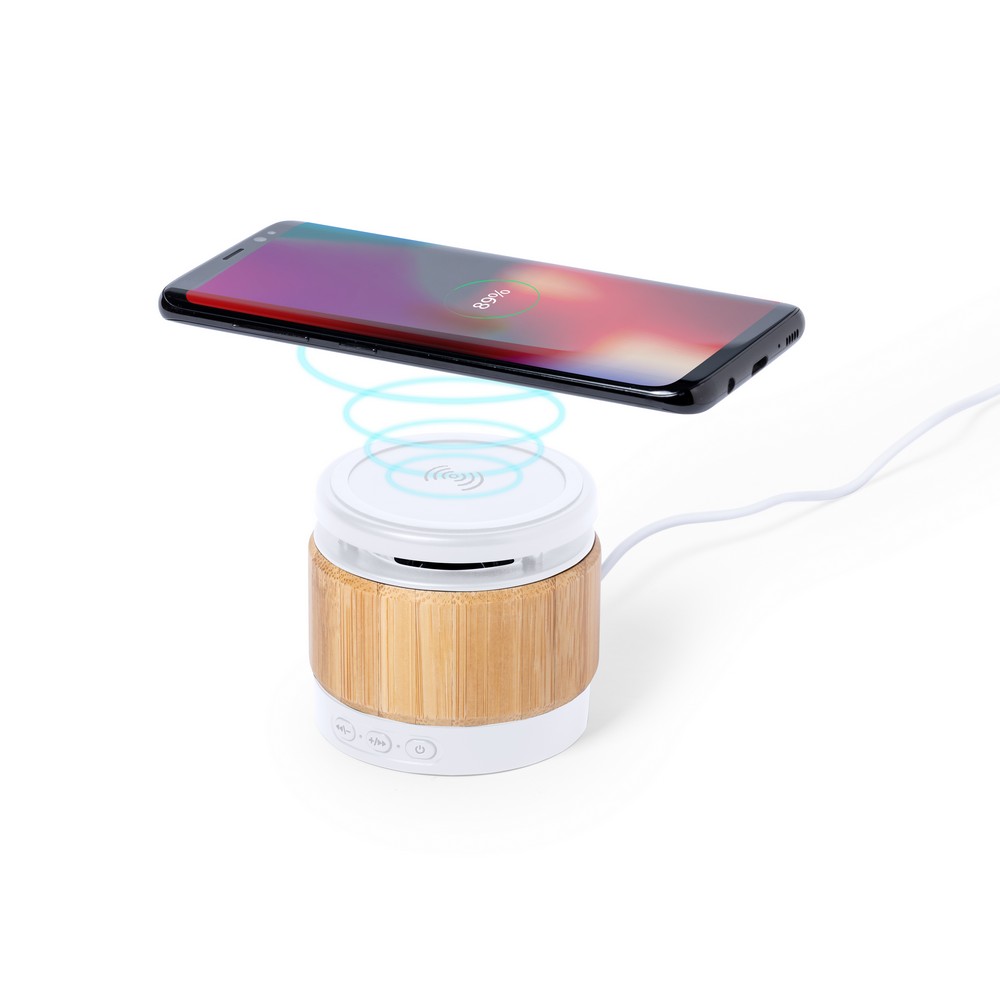Enceinte sans fil en bambou 3W chargeur sans fil 5W