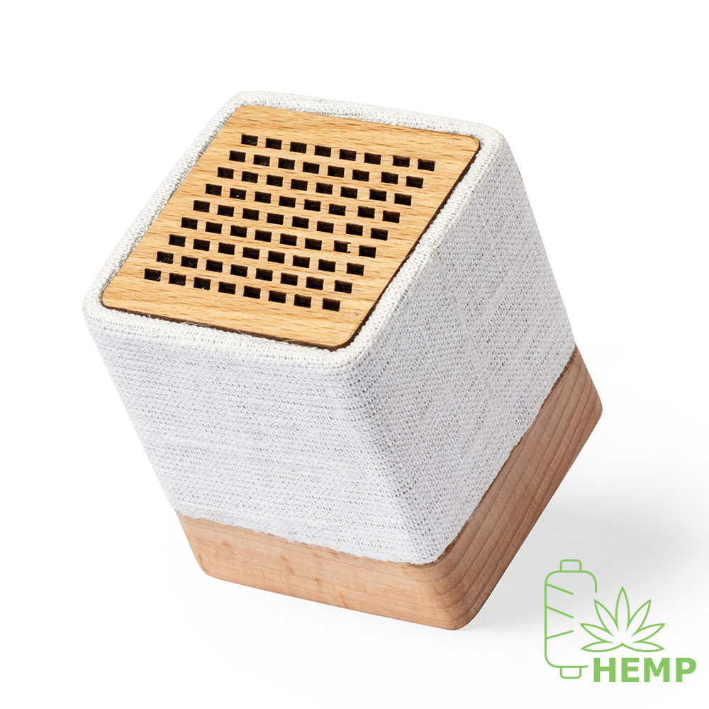 Enceinte sans fil en chanvre bio 3W dtails en bois