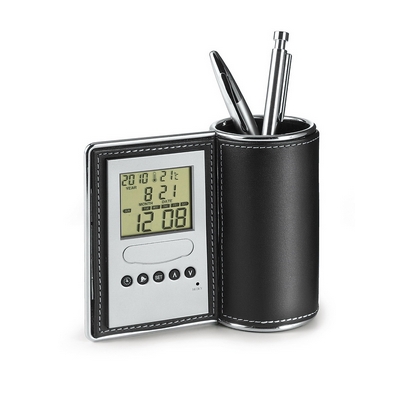 Pot  crayons avec fonctions pendulette thermomtre calendrier