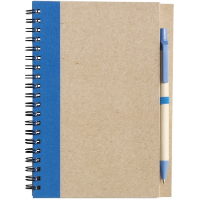 Cahier A5 avec stylo à bille, Bleu