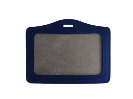 Lot de 100 porte-badges souple aspect cuir bleu