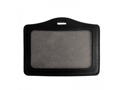 Lot de 100 porte-badges souples aspect cuir noir