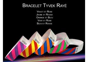 Bracelet tyvek rayé deux couleurs controle soirée concert discothèque