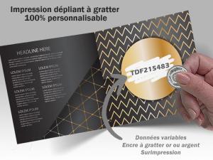 Impression dpliant  gratter personnalisable