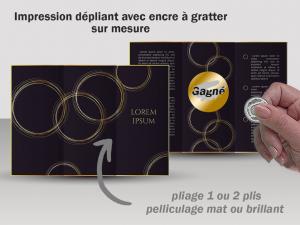 Impression depliant a gratter sur mesure