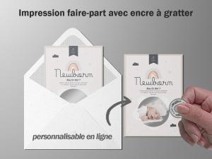 Impression faire part  gratter personnalisable en ligne