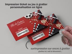 Impression ticket jeu  gratter surimpression