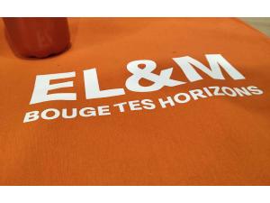 Sac shopping orange coton type totebag avec impression s�rigraphie Mod�le AX11564 pour EL&M - DGESII � Onex