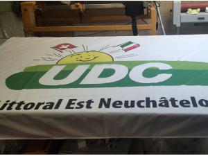 Drapeau sur mesure personnalis� 2mx3m pour UDC � Lausanne