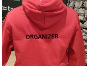 Sweat avec broderie face avant et dos logo entreprise mod�le Kariban K4041 pour LauzHack � Lausanne